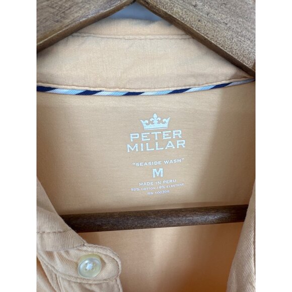 Peter Millar Mens Short Sleeve Seaside Wash Peach Polo Shirt Size M - Picture 4 of 8